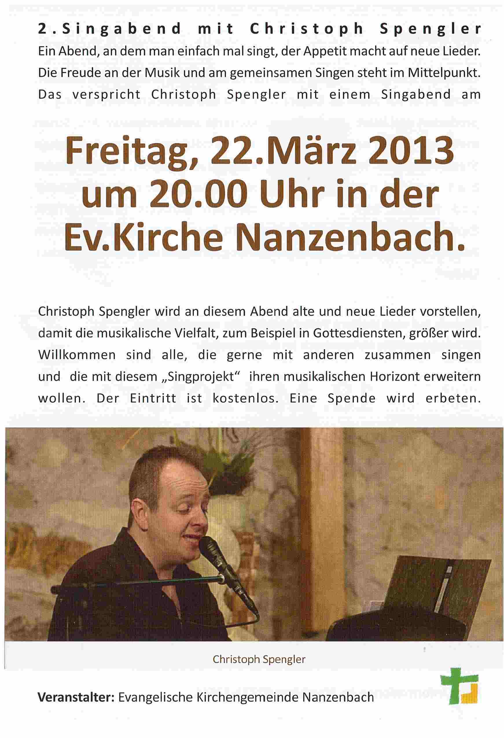 Singabend mit Christoph Sprengler